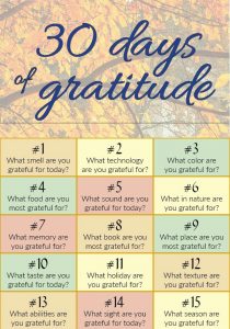 thirty days of gratitude